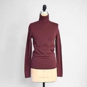 Ralph Lauren Pima Cotton Turtleneck Thick Burgundy Heather